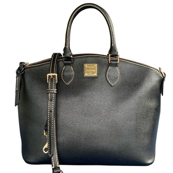 Dooney & Bourke Saffiano Leather Darcy Satchel Women’s Handbag Zipped Purse - Picture 2 of 16